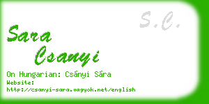 sara csanyi business card