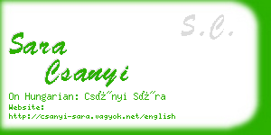 sara csanyi business card